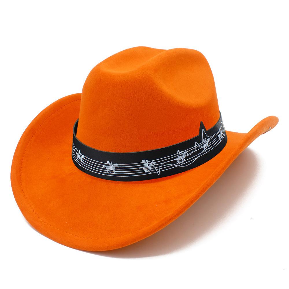 Fashion Music Festival Elements Suede One-word Cowboy Hat Multi-color Optional Male and Female Couples Festival Performance Hat