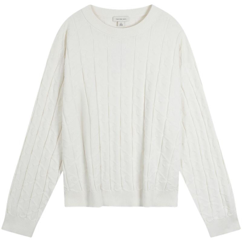 

Calvin Klein Повседневный хлопковый свитер с жаккардовой текстурой и круглым вырезом для мужчин 4RE301G S