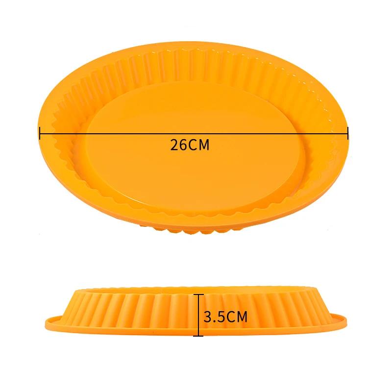 26cm Silicone Cake Baking Tray High Temperature Pizza Pie Pan Easy Release Toast Bread Mold For Kitchen Tools Pastry Accessories