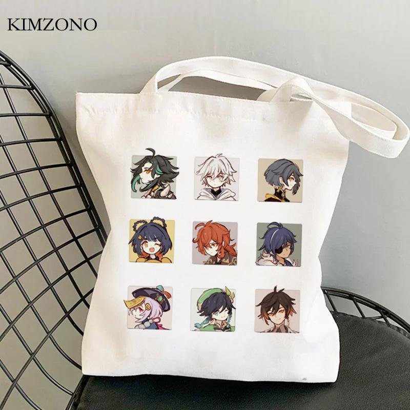 

Genshin Impact сумка для покупок bolso джутовая сумка для продуктов bolsas de tela bolsa сумка сетка bolsas ecologicas sac toile 24*26cm