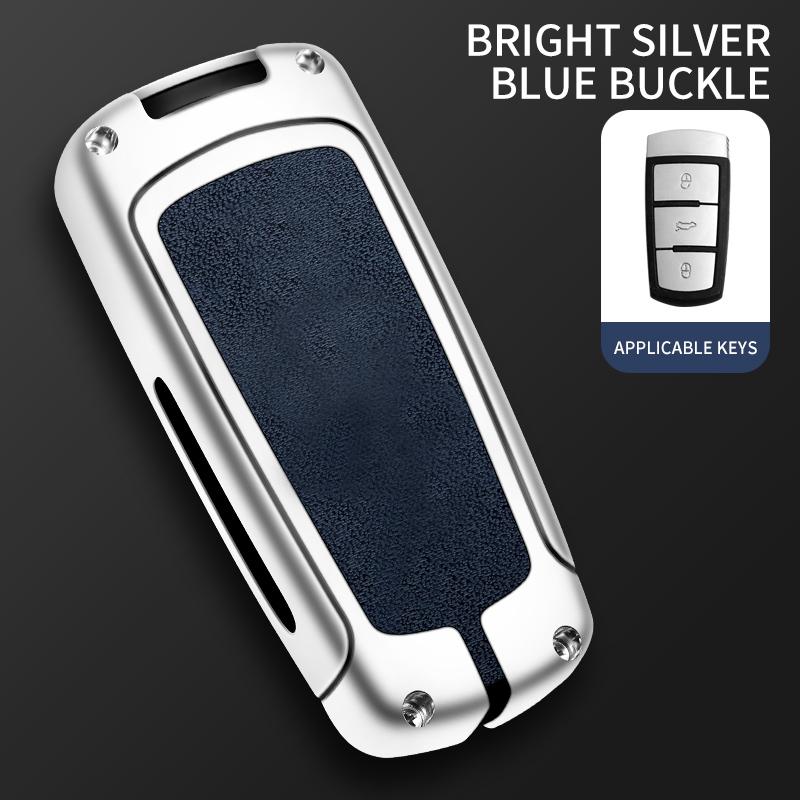 Leather Car Metal Key Case Cover For Vw Volkswagen Cc Passat Cc B6 B7 Protection Key Shell Skin Bag Only Case Accessories
