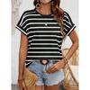 JPNTKY Women's Fashion Casual O-Neck Short Sleeve Blouses & Shirts