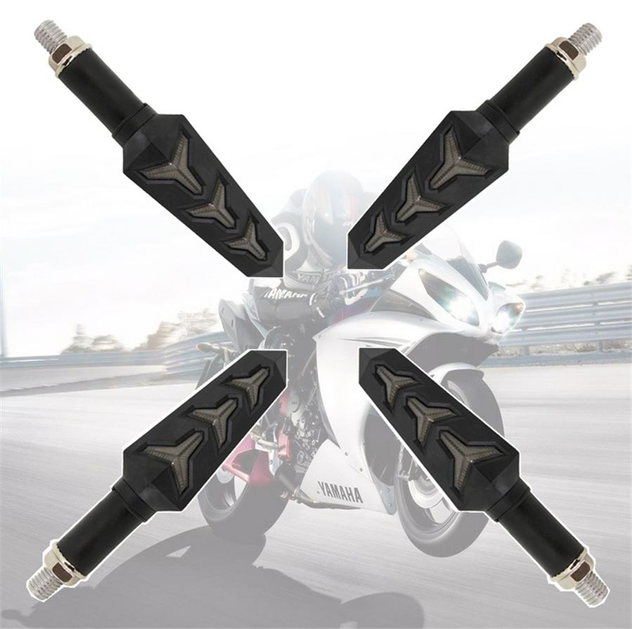 1 Pair Flowing Motorcycle Motorbike Fish Bone Style Turn Signal Indicator Light