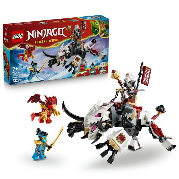 LEGO NINJAGO 71863 Zilvar et Grimtak la Bete Draconique - Jouet Ninja des 7 ans - Cadeau