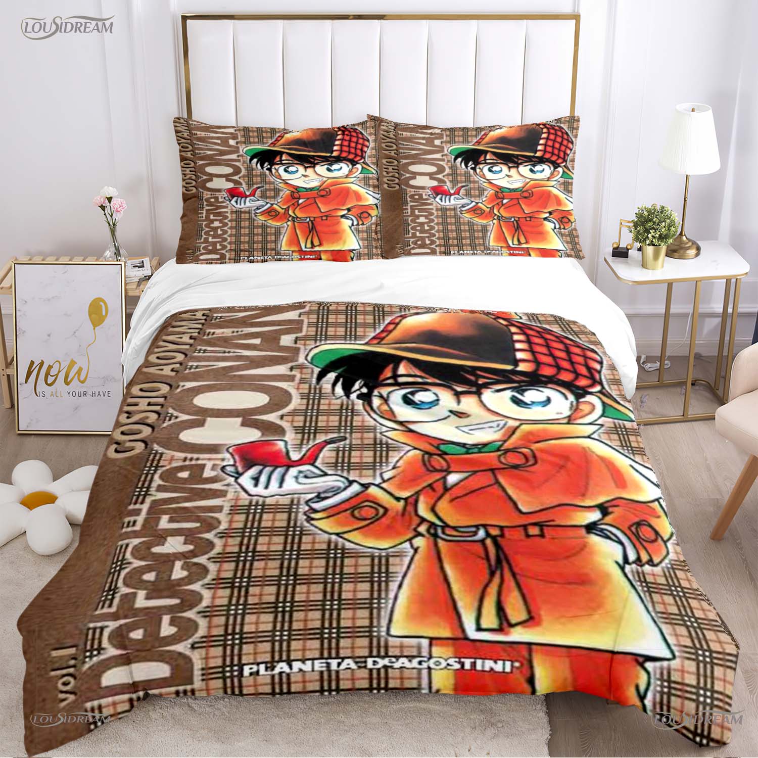 

Detect Conan carton anime Al Season Soft Duvet Cover Warm Comforter Beding Set Soft Comfortable Quilt Cover plus Pilowcases Single/Double/Quen/King 100*200cm Single