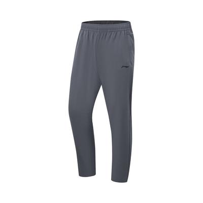 Série Fitness Li Ning Cor Sólida Simples Macio Versátil Calças Compridas Esportivas Masculinas Calças AYKW297-5