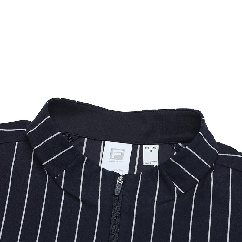 FILA Striped Long Sleeve Breathable T-Shirt With Half Zip Men Tops A11M513219FZA