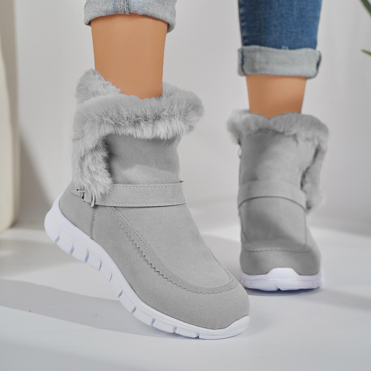 Большие размеры модные зимние сапоги новые зимние европейские и американские утолщенные — фото 4