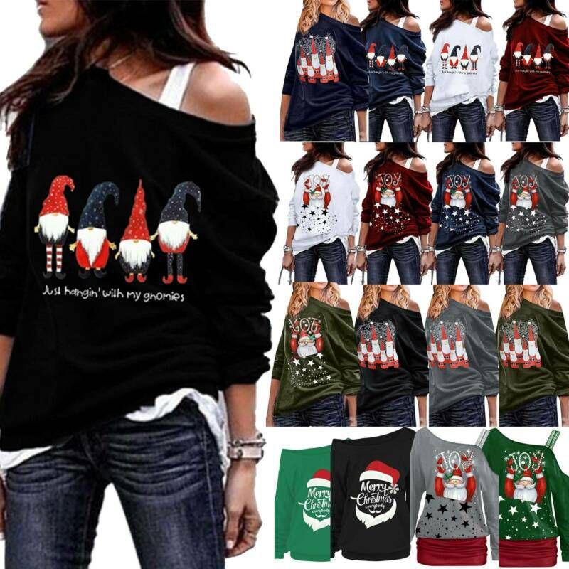 Stylish Women's Christmas Jumper Pullover Loose Fit Sweatshirt For Festive Seasons