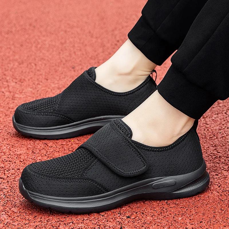 Elderly Diabetic Shoes Men Women Sneaker Large Size Plus Fertilizer Widening Shoes Adjustable Foot Swelling Shoe Non-Slip Couple