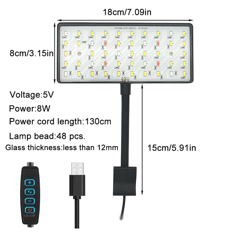 

USB Аквариумный светодиодный светильник Полный спектр Лампа для выращивания водных растений Аквариум Регулируемая яркость Диммируемый Вращающийся на 360° светильник 8 Вт