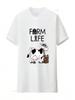 FARM LIFE Casual Wounisex T Shirt White Vintage Washed Versatile Designer Clothes Breathable Stretched Homme Comfortable Graphic
