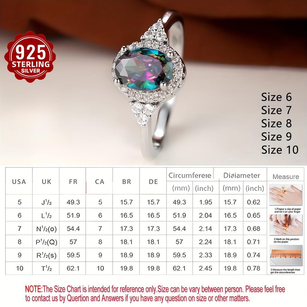 This elegant oval diamond ring is made of 925 sterling silver with a circular design