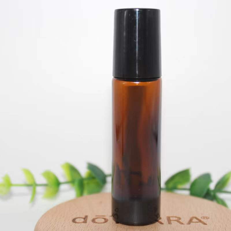 

Флакон для духов и эфирного масла Brown Ball объемом 10 мл 10ml with black cap and glass beads коричневый