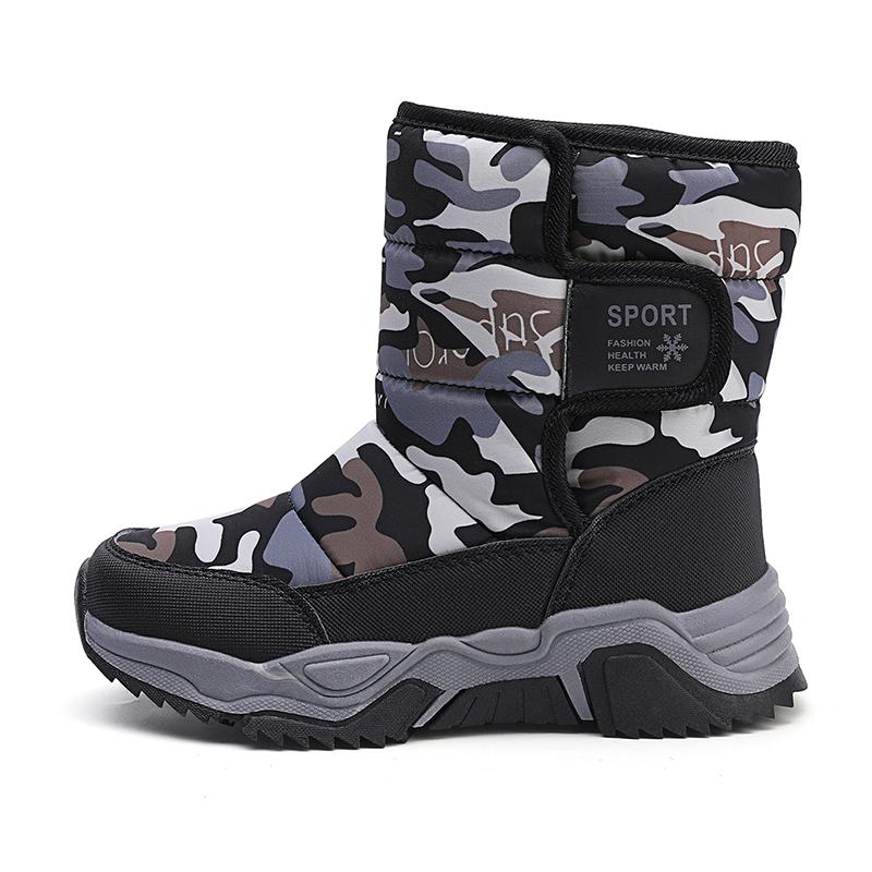 

Детские высокие бархатные теплые зимние сапоги на липучке, хлопковая обувь для мальчиков и девочек, студенческая хлопковая обувь 42