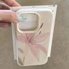Aesthetic Lily Flower Imitation Leather Phone Case for iPhone 16 E 15 14 Plus 13 12 11 Pro Max XS Max XR XS X Silicone Cover