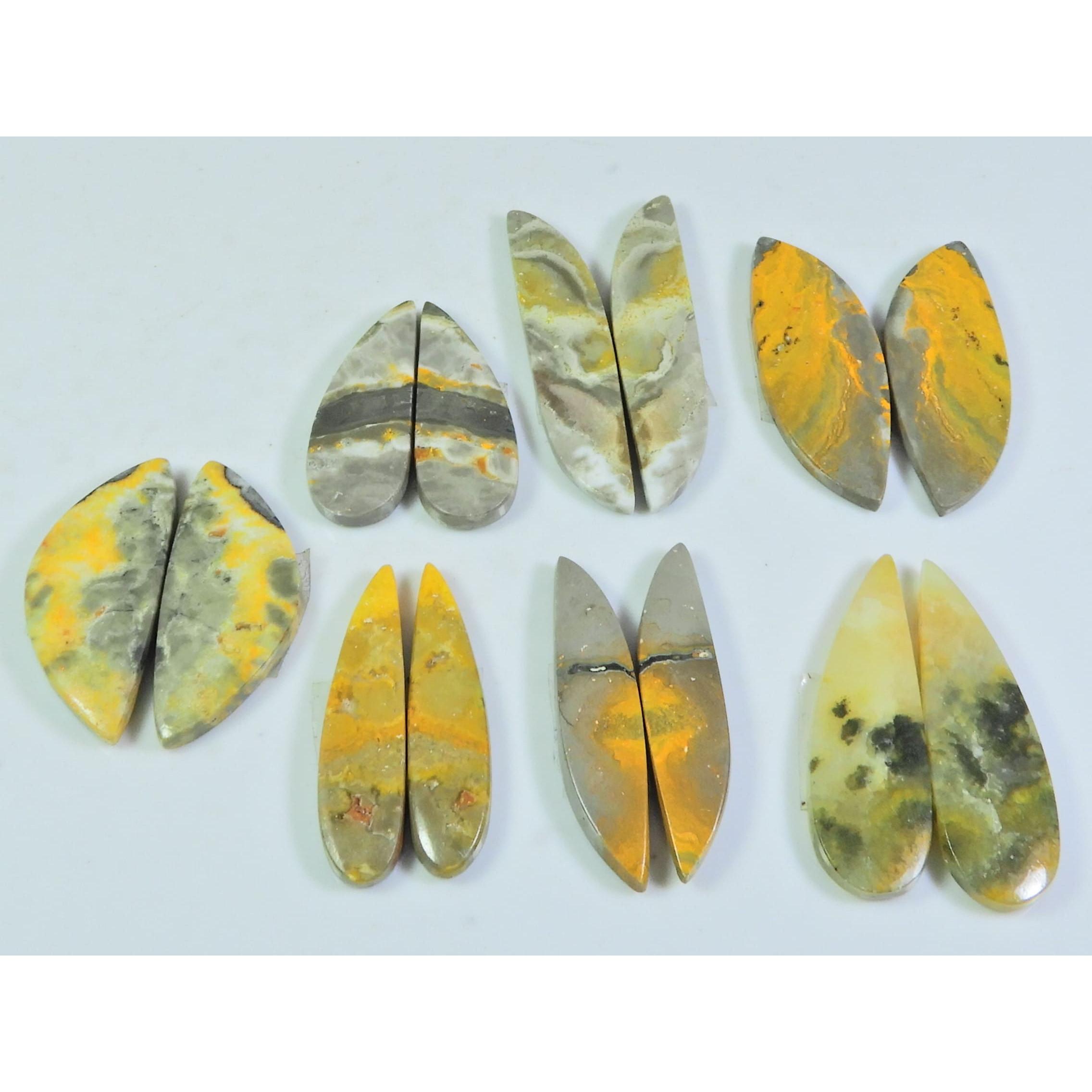 

118Cts. Натуральный парный яшма шмеля, фантазийный кабошон, драгоценный камень 07, лот из пары C-132