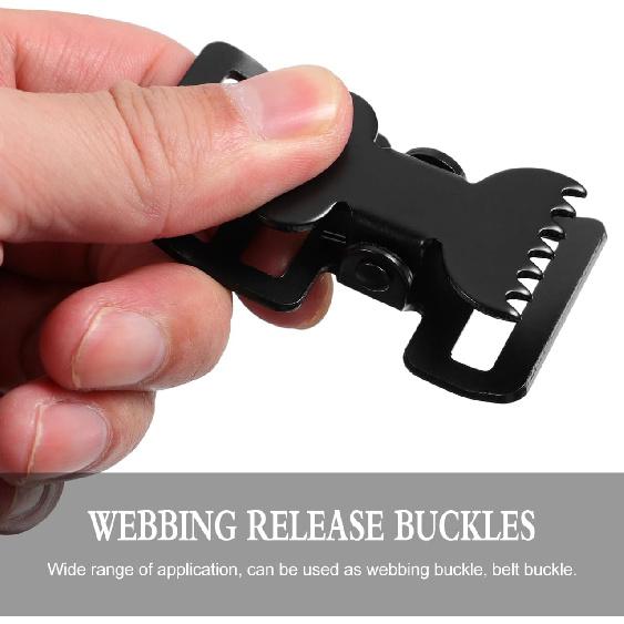 EXCEART 5pcs Webbing Clip Metal Clips Heavy Duty Luggage Strap Backpack Webbing Clamp Buckle Bracelet Iron