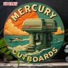 Vintage Outboard Motor Metal Wall Decor Rustic Nautical Sign For Home Cafe Office Garage Man Cave 7.8 Inch Durable Aluminum Plaque