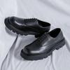 British Large Size Leather Shoes 45 Men'S Korean Version Black Trendy Shoes 46 Thick-Soled Low-Top Muffin Business Leather Shoes 15961-B