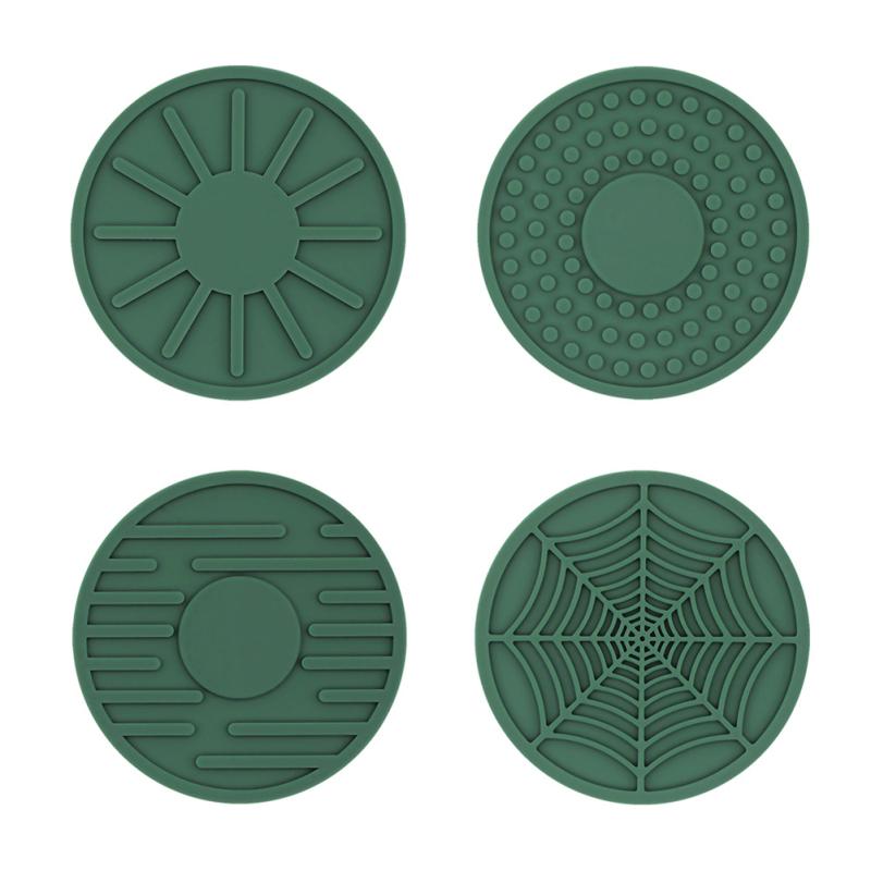 Hot! 4pcs Silicone Coaster Creative Round Universal Household Cup Mat For Water Cup Coffee Cup Tea Cup
