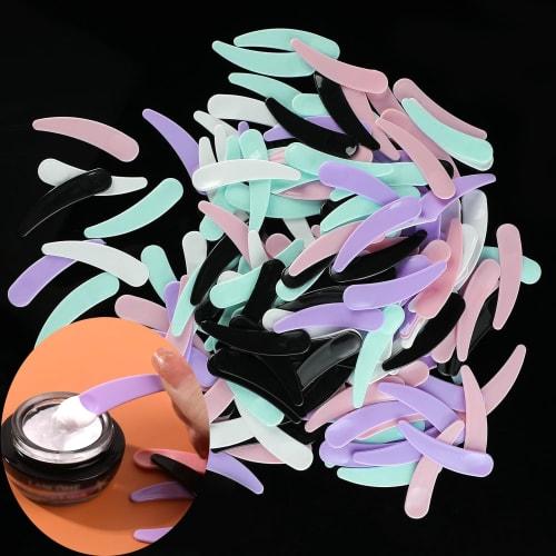 Wopanxye 200-Piece Set of Disposable Spatulas for Cosmetics, DIY Face Packs, Creams, and More. White Cosmetic Spoons, Skincare Tools, Portable Travel