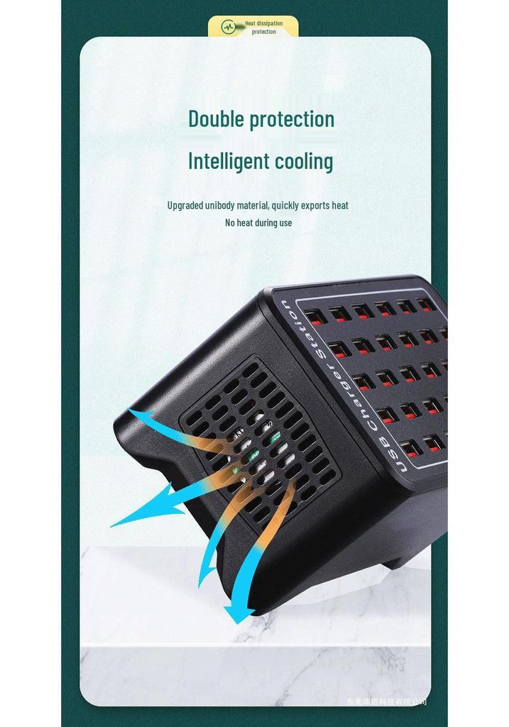 High-Power USB Multi-Port Charging Station - Desktop Mobile Charger & Power Strip