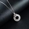 CAOSHI Fashion Style Paved Full Cubic Zirconia Round Pendant Necklace for Women Exquisite Wedding Engagement Party Accessories