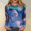 Women's Casual Fashion Sexy Comfortable Christmas Printed Round Neck Long Sleeve Top