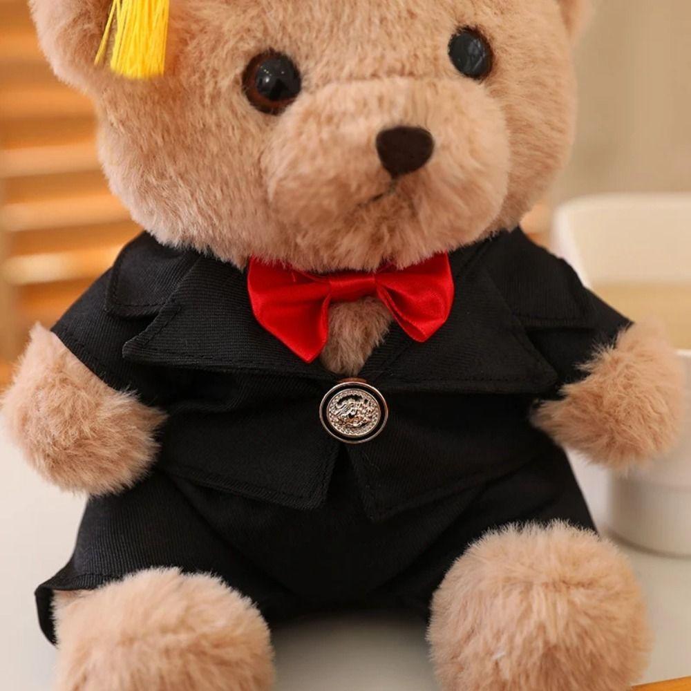 With Doctorial Hat Doctor Cap Graduation Bear Doll Sitting Bear Plush Toys  Party Favors