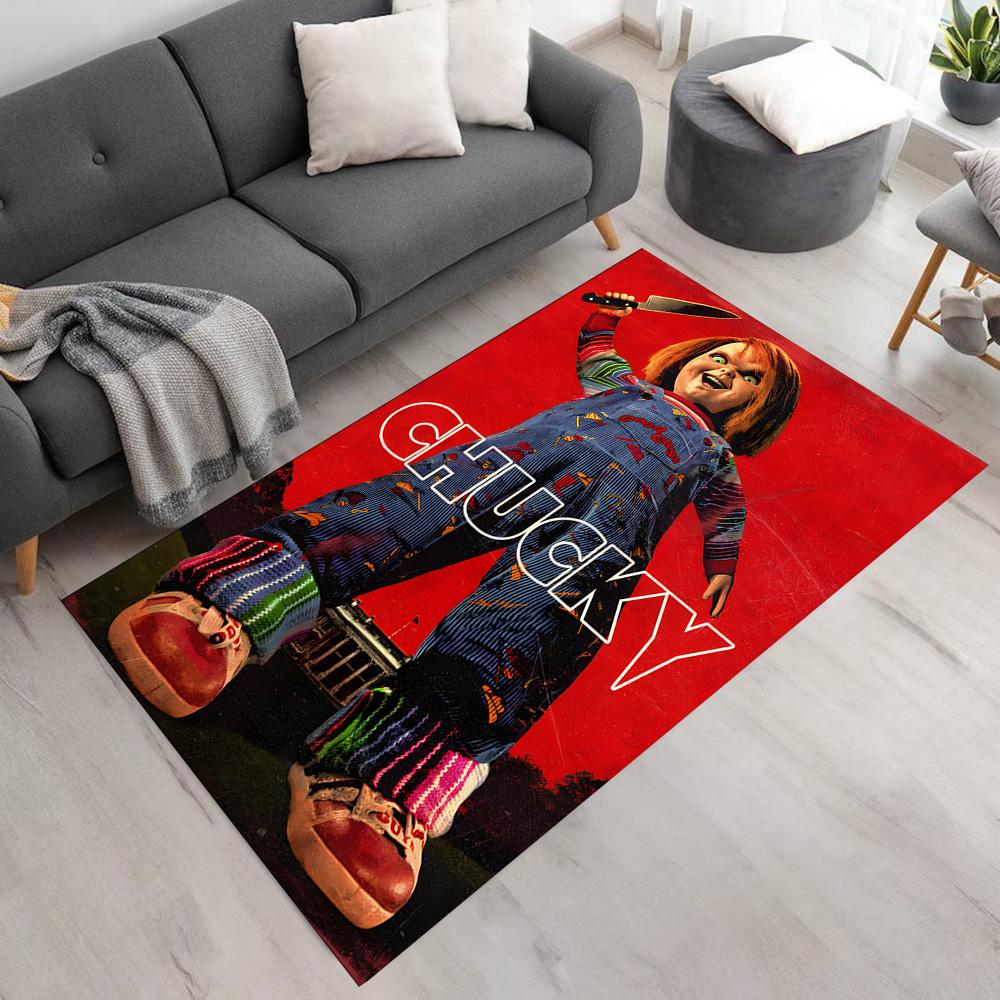 Chucky's Rainbow Horror Floor Mat Perfect for Playrooms Kitchen Entryway Bedrooms Antislip Carpet Anime Office Decor