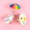5Pcs Dollhouse Mini Simulation Small Umbrella Diy Earrings Necklace Charms Scrapbooking Embellishment Craft Decoration