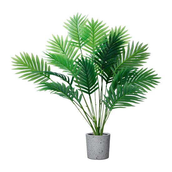 Künstliche Areca-Palme Pflanze Gefälschte Tropische Palme UV-Beständig Faux Grüne Pflanze für Sonntagsblumengesteck Hawaiianische Luau Dschungel Strandparty Dekoration