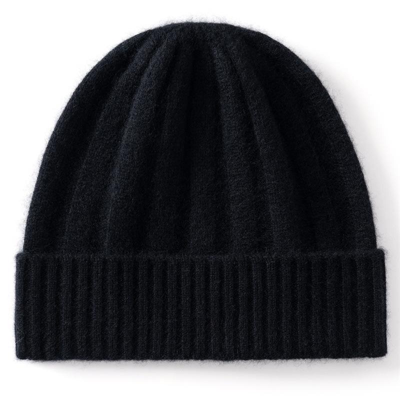 Cashmere Autumn and Winter New Cashmere Blended Pit Strip High Elasticity Simple Warm Ear Protection Cold-proof Cashmere Cap