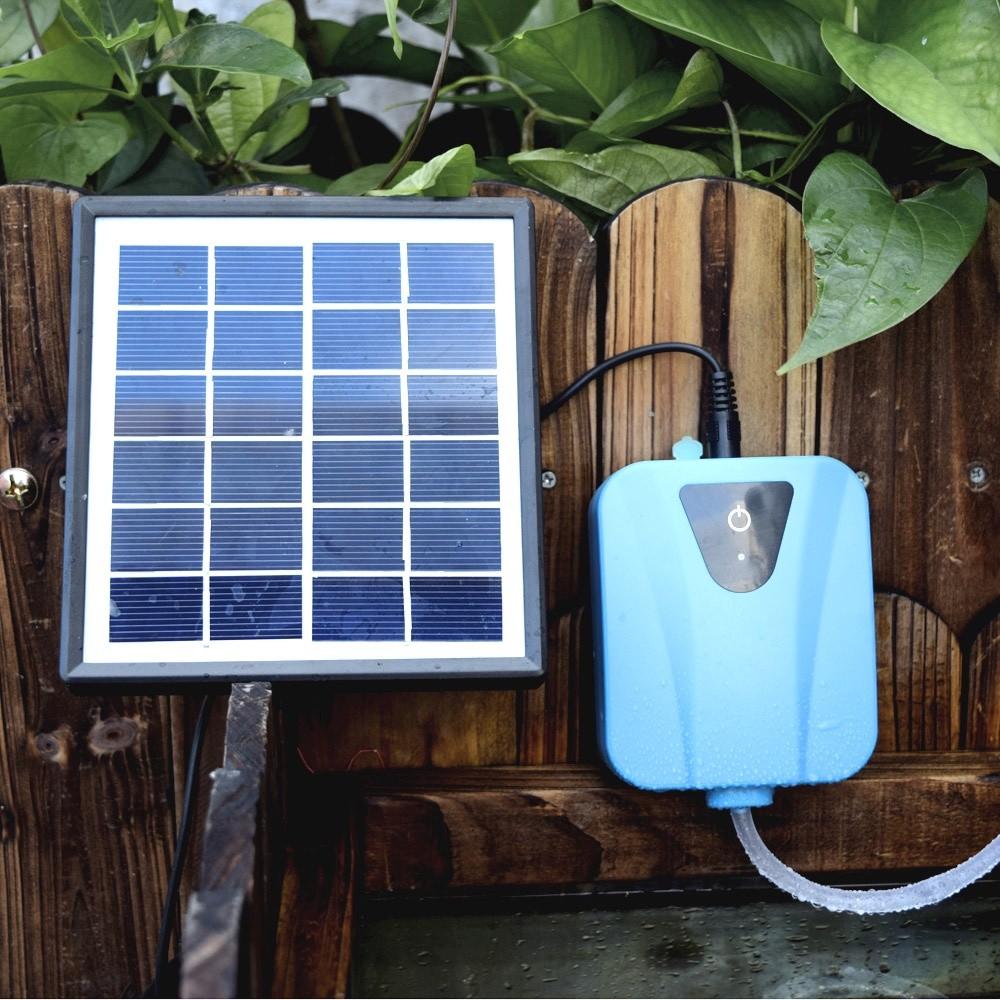 Small Portable Pond Aerator ZOS Solar Powered/DC Charging Oxygenator Aquarium Water Oxygen Pump