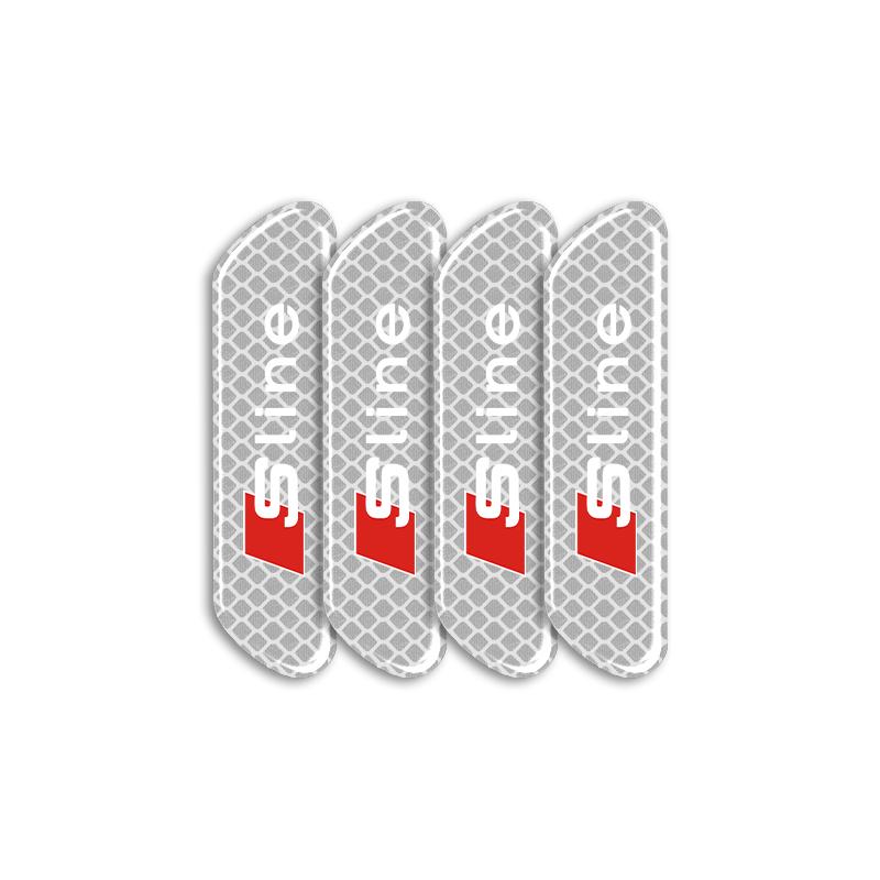 

4 шт. Предупреждающая светоотражающая наклейка 3D для безопасности дверей автомобиля Автоаксессуары для Audi C5 C6 C7 A4 B6 B8 B7 A6 A3 A5 Q3 Q5 Q7 8P S3 S5 S1 S4 S2 RS3 RS4 RS5 Sline