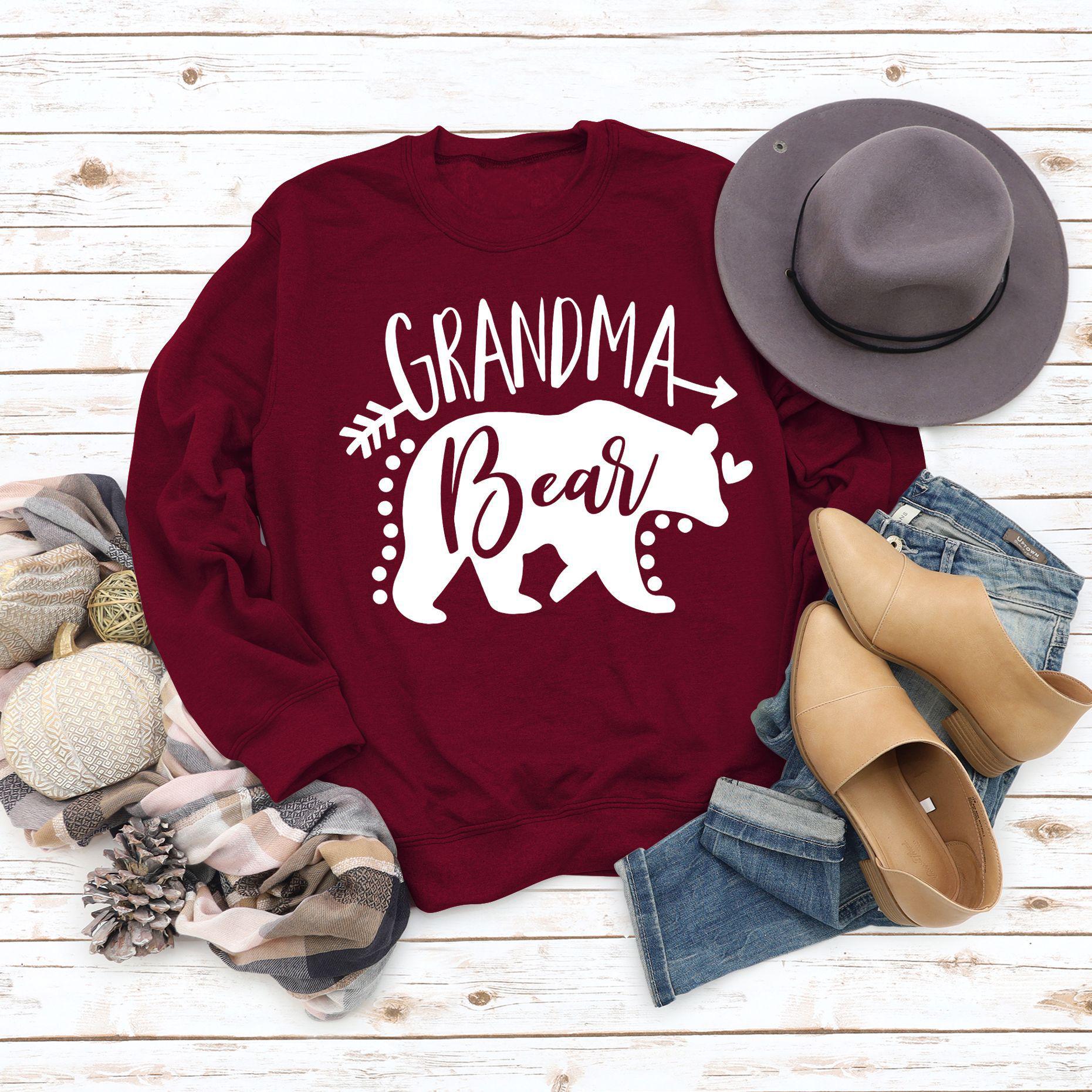 

Женский осенне-зимний свитшот с длинным рукавом «Мама-медведица» 2XL