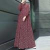 Middle Eastern Muslim Casual Polka Dot Long Sleeve Pullover Dress