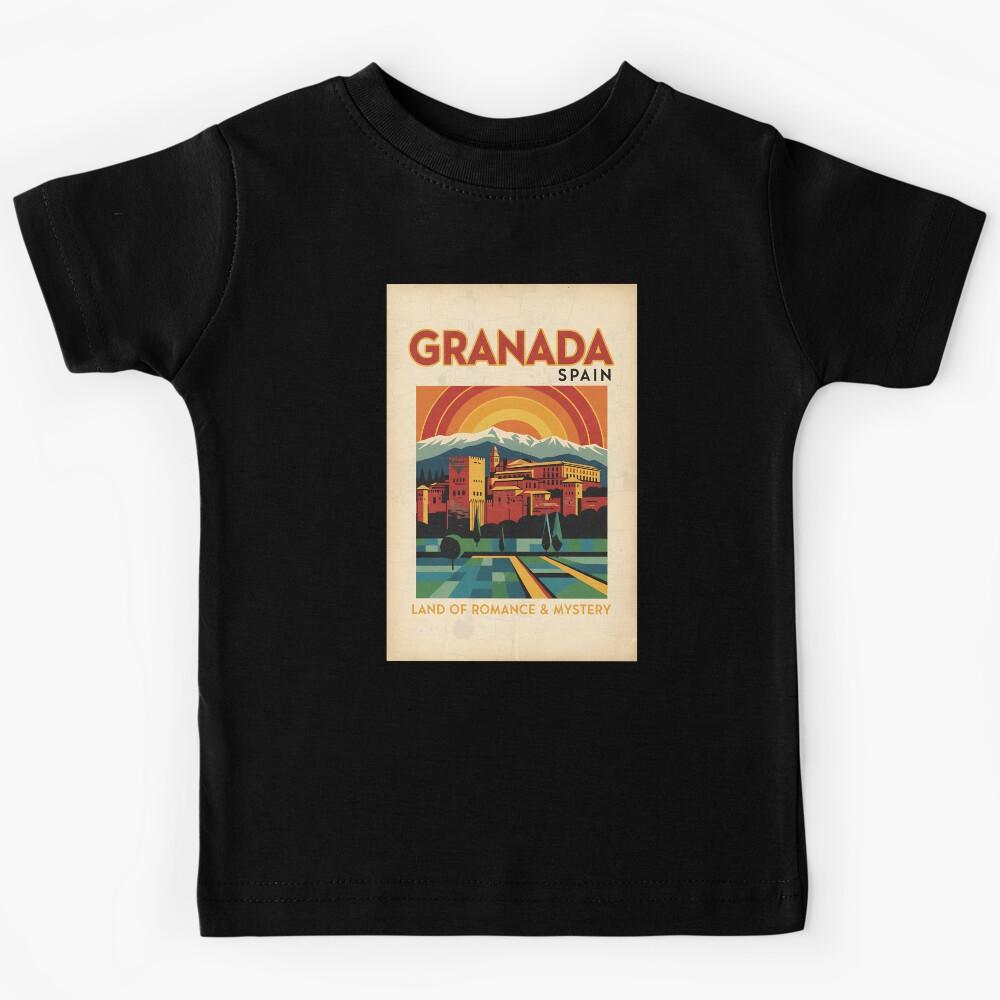 Granada Spain 1950s Vintage Travel Tourism Kids T-Shirt 150