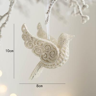 Christmas Accessories Glitter Angel Fairy Pendant Plastic White Christmas Decorations Xmas Tree Hanging Ornaments