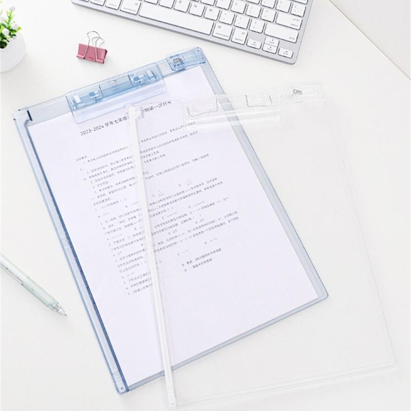 Acrylic Clipboard with Measuring Scale and Pen Clip 12.8x9In Standing Desk Clipboard Conference Writing Board for Office