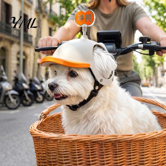 Portable Pet Travel Gear Adjustable Mini Puppy Helmet for Small And Medium Dogs, Lightweight Protective Outdoor Protection Safety Hat, Headgear