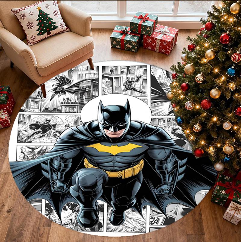 Batman Pattern Round Rug, Indoor/Outdoor Mat, for Picnic, Gameroom, Bedroom, Office, Living Room, Home Decor Carpet, Birthday Gift