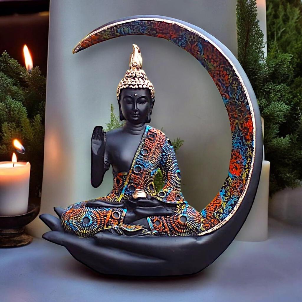 Grande Statuetta del Buddha Lunare Meditante per Decorazione Domestica - Soggiorno - Inaugurazione della Casa