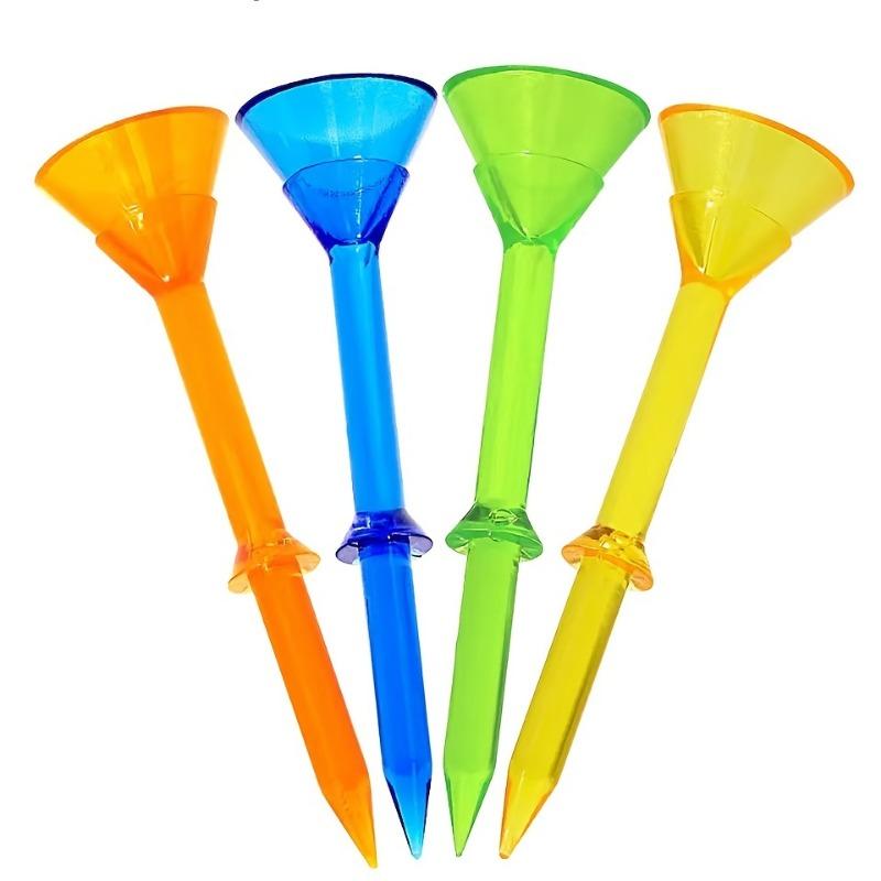 10 PCS Plastic Golf Tees PC Durable Golf Tees With Stability For Friction Side Spin Reduction Yellow Orange Green Blue
