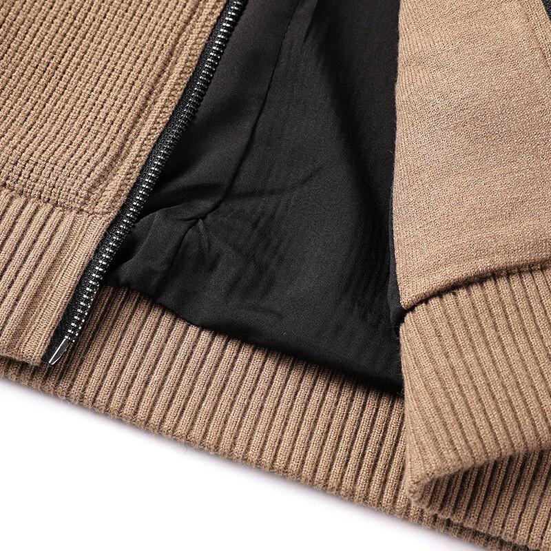 Hengyuanxiang Men's Hooded Zipper Knit Cardigan