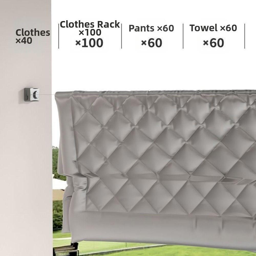 Adjustable Invisible Laundry Line Wall Mounted Laundry Drying Rack  Backyard