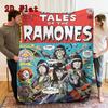 Ramones: Strange Talk 2D Flat Pattern Flannel Blanket High quality All Seasons Warmth and Comfort Perfect for Christmas Gifts.