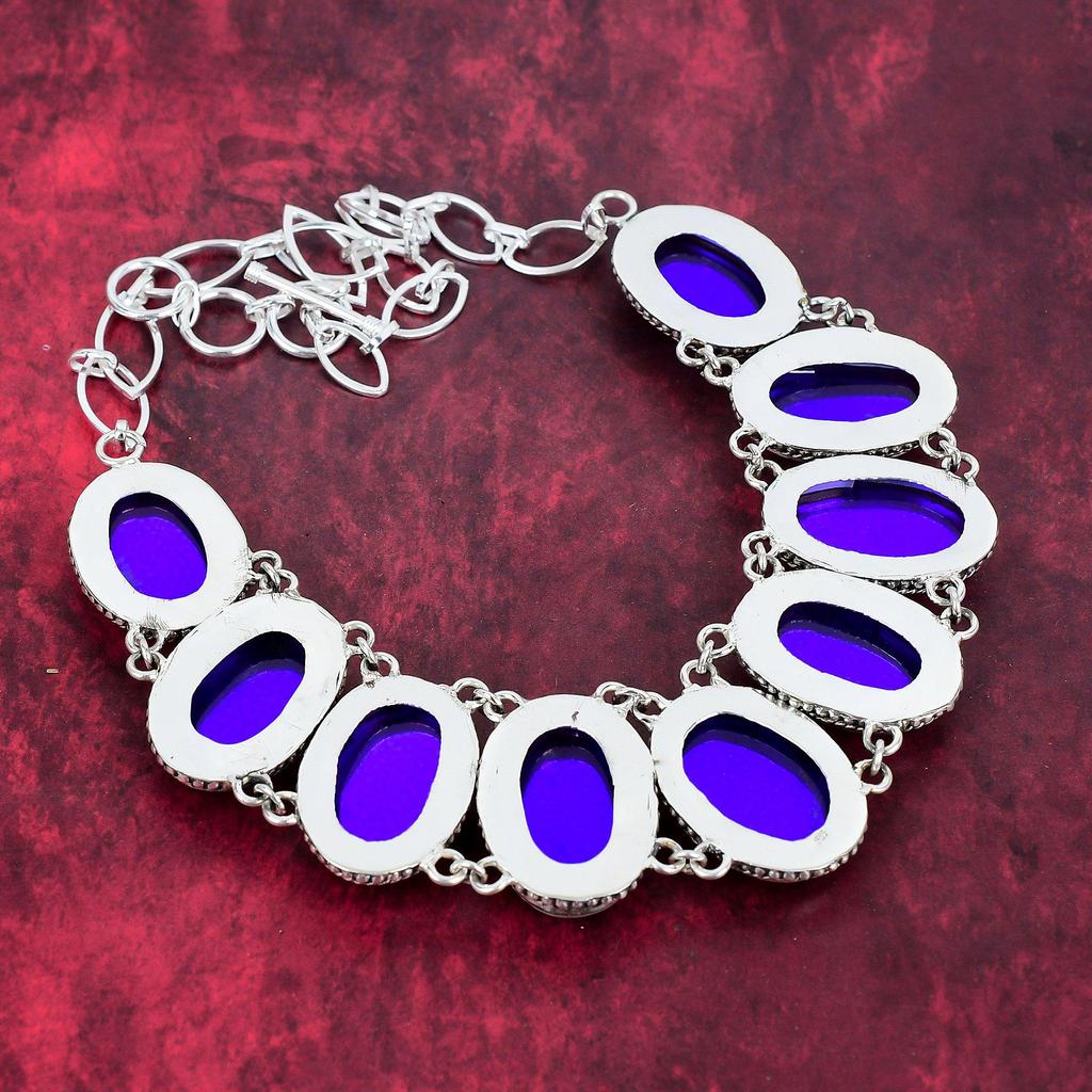 Mystic Opal Handmade Gemstone Necklace, 925 Solid Sterling Silver Necklace Antique Jewelry, For Thanksgiving