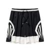 Comfortable Simple Versatile Mid-Waist Sports Lace-Up Five-Point Casual Shorts Unisex Shorts Basic-Black 172521307-5